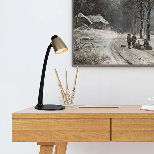 Lucide LUDO - Desk lamp - LED - 1x4,5W 3000K - Matt Gold / Brass - atmosphere 1